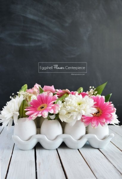 DIY Eggshell & Flower Centerpiece
