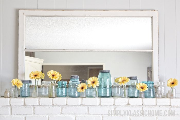 Sweet and Simple Spring Mantel