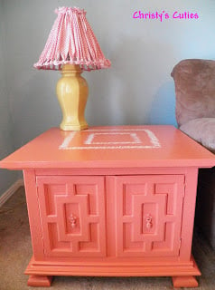 Christy's Cuties coral end table