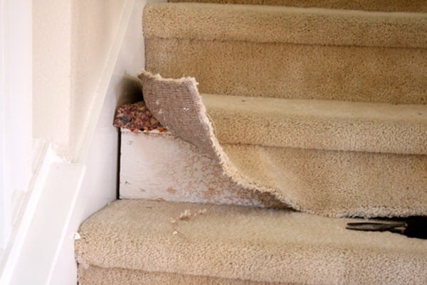 Carpeted-stairs to wood-stair remodel- ripping-out-carpet (5)