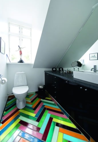 From Scandinavia with Love tiled bathroom