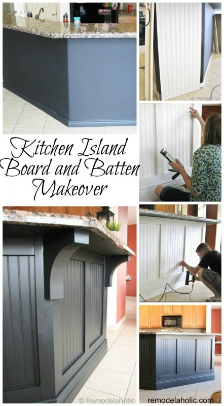 Kitchen Island Updated Board and Batten