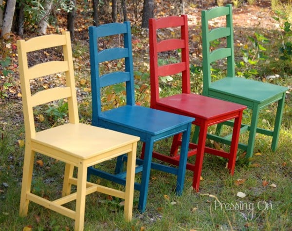 Pressing On painted chairs