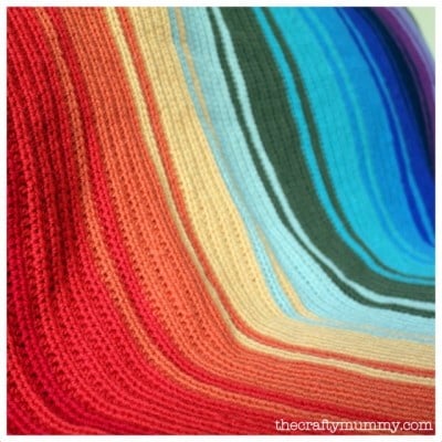 rainbow crocheted blanket tutorial