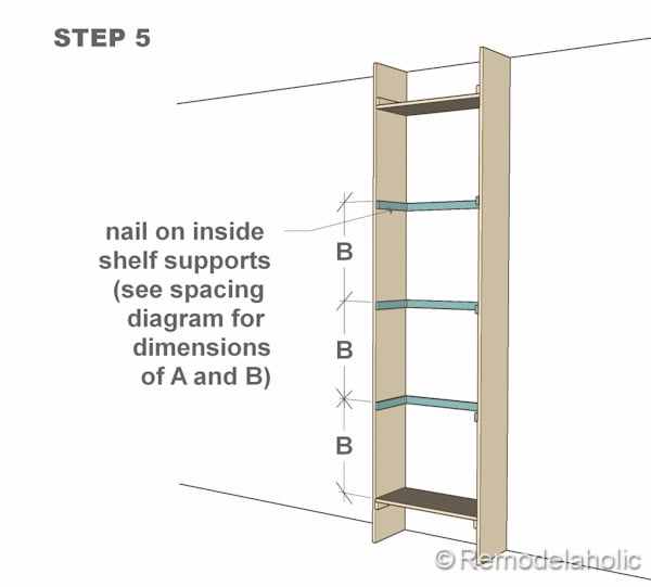 step 5 bult-in bookshelves