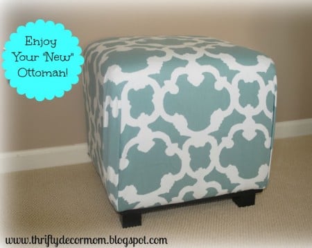 6-28 ottoman with shower curtain, thrifty decor mom