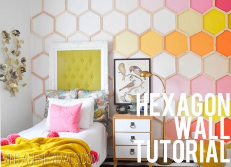 ombre hexagon wall tutorial, Vintage Revivals