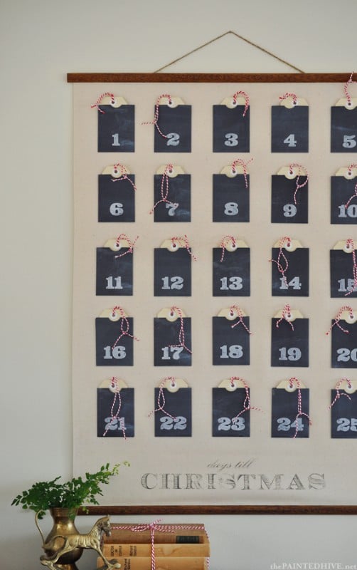 paper wall pocket printable advent calendar, The Painted Hive via Remodelaholic