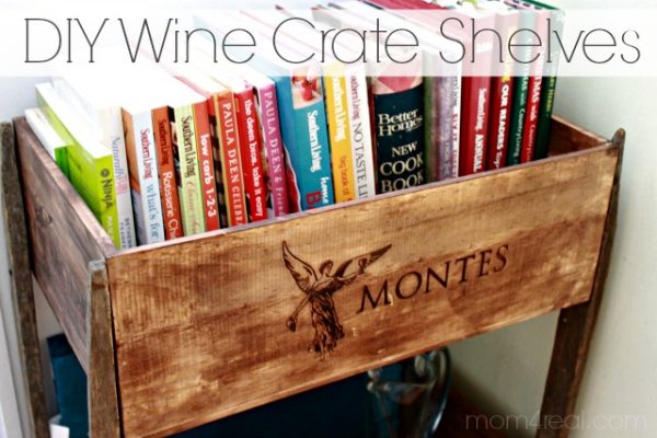 DIY Wine Crate Shelves, Mom4Real featured on Remodelaholic