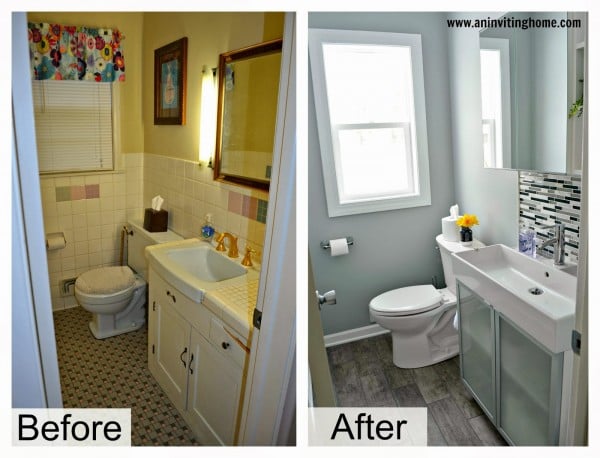 modern bathroom update before and after