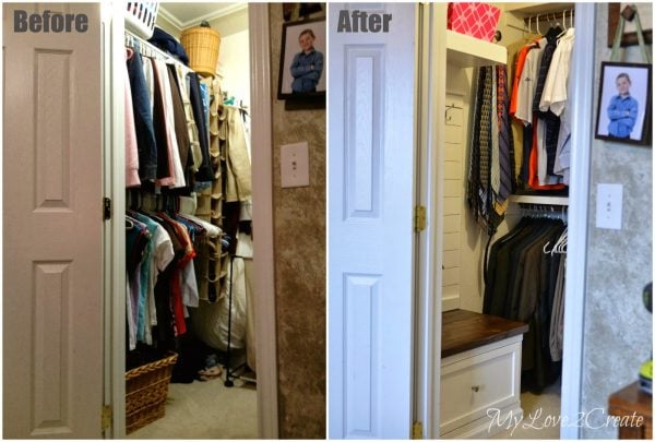 before and after master closet makeover, My Love 2 Create on Remodelaholic