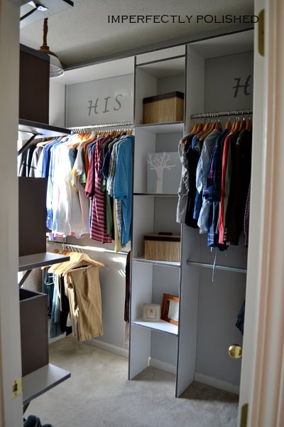 his and hers master closet redo | Imperfectly Polished on Remodelaholic.com