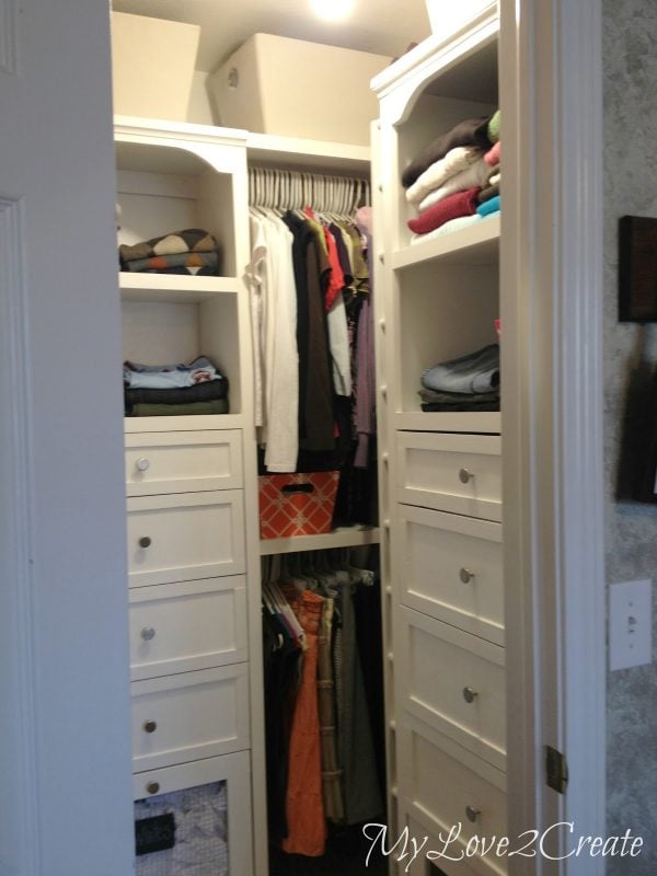 master closet makeover with drawers and tower shelves, My Love 2 Create on Remodelaholic
