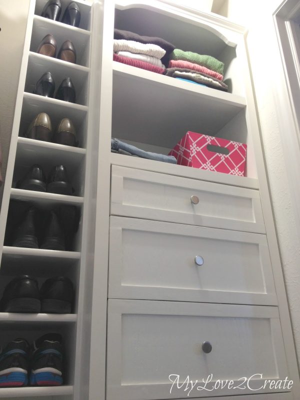 master closet shoe shelves, My Love 2 Create on Remodelaholic