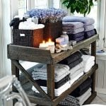 Rustic towel shelf