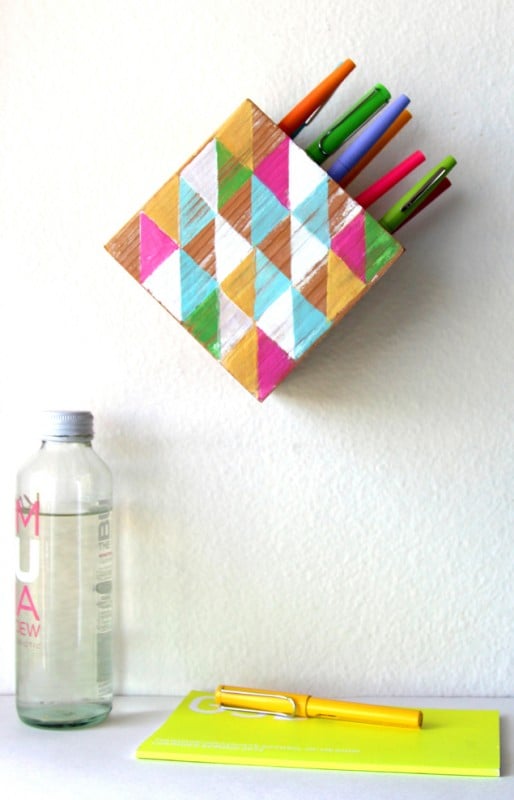 wall hanging pen holder DIY