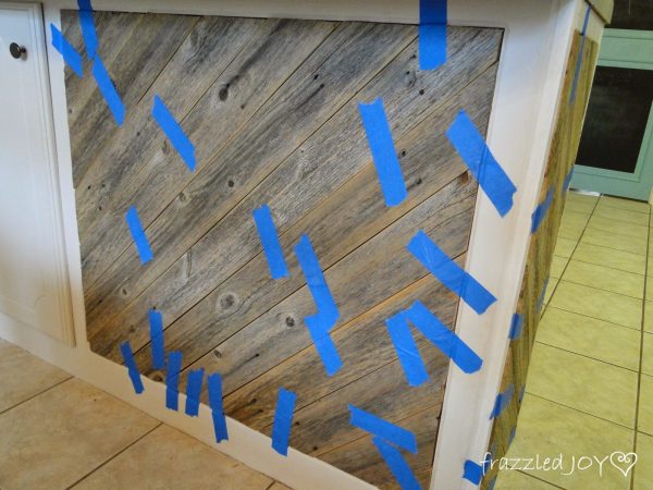 diagonal planked kitchen island diy tutorial, Frazzled Joy on Remodelaholic