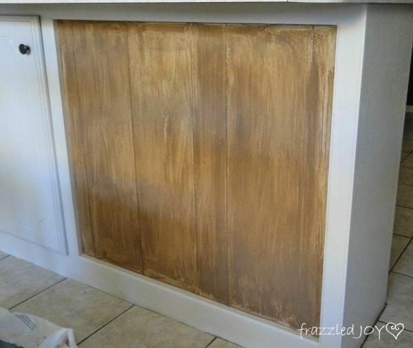 how to add rustic reclaimed wood planks to a kitchen island 01, Frazzled Joy on Remodelaholic