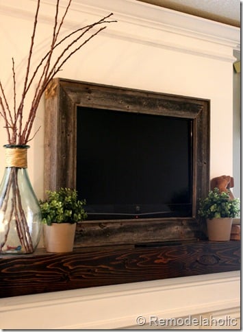 reclaimed wood tv frame