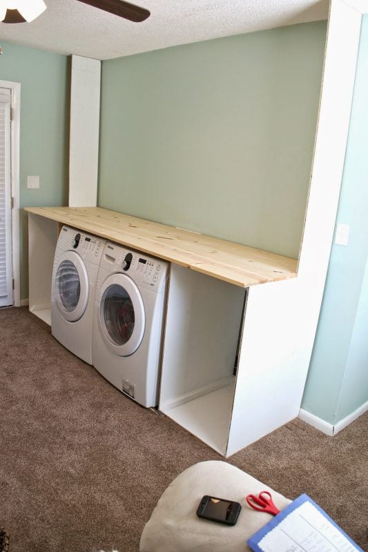 Building the laundry unit 04, Seesaws and Sawhorses on Remodelaholic