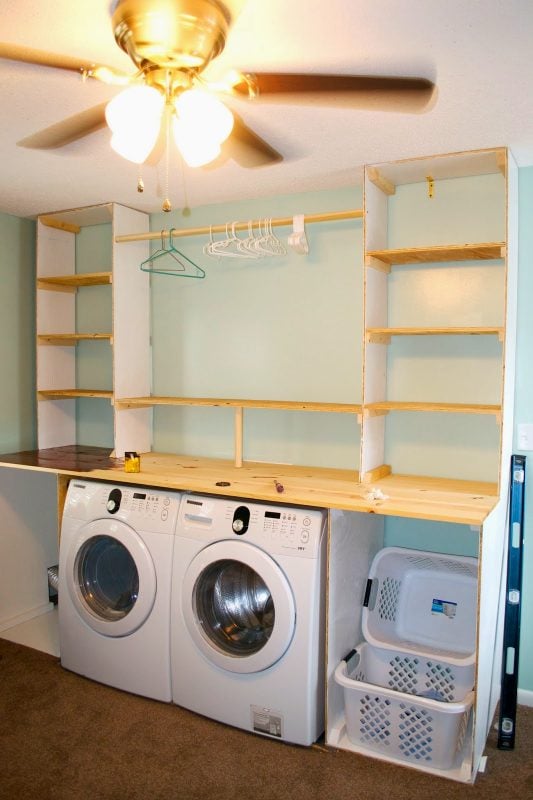 Building the laundry unit 06, Seesaws and Sawhorses on Remodelaholic