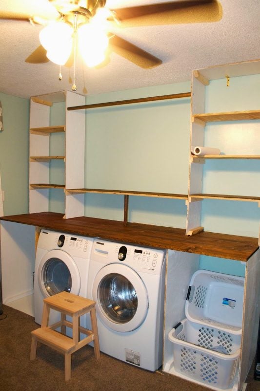 Building the laundry unit 07, Seesaws and Sawhorses on Remodelaholic