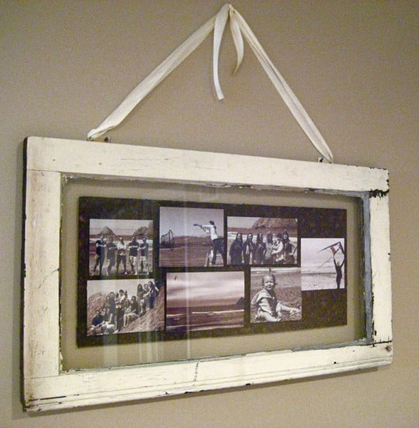 Mouse and Hinge - old window photo collage - via Remodelaholic
