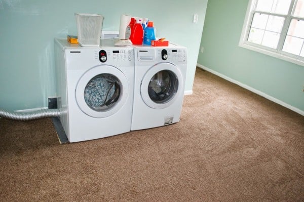 carpet in the laundry room, Seesaws and Sawhorses on Remodelaholic
