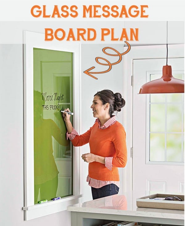 Use glass for a perfect dry erase message board, and customize it with paint! Free DIY plans on Remodelaholic.com