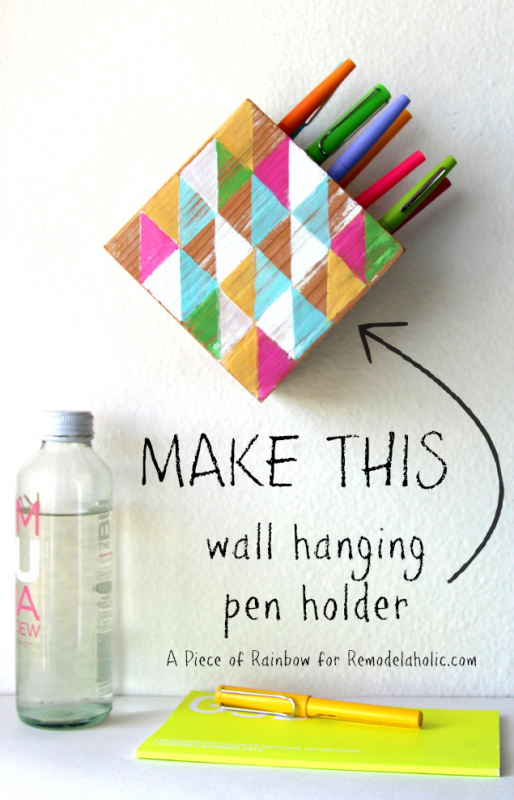 How to Make a Modern Wall Hanging Pen Holder @Remodelaholic