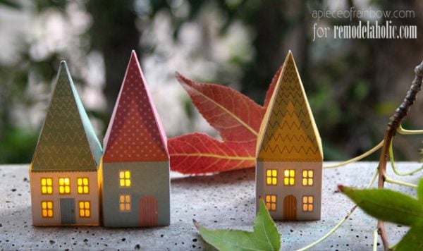 Printable Mini House Luminaries | A Piece of Rainbow for @Remodelaholic