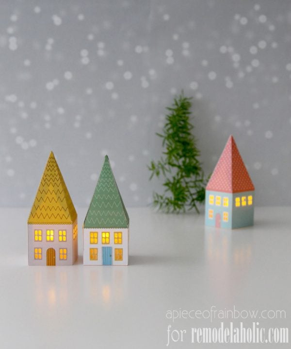 Printable Mini House Luminaries | A Piece of Rainbow for @Remodelaholic